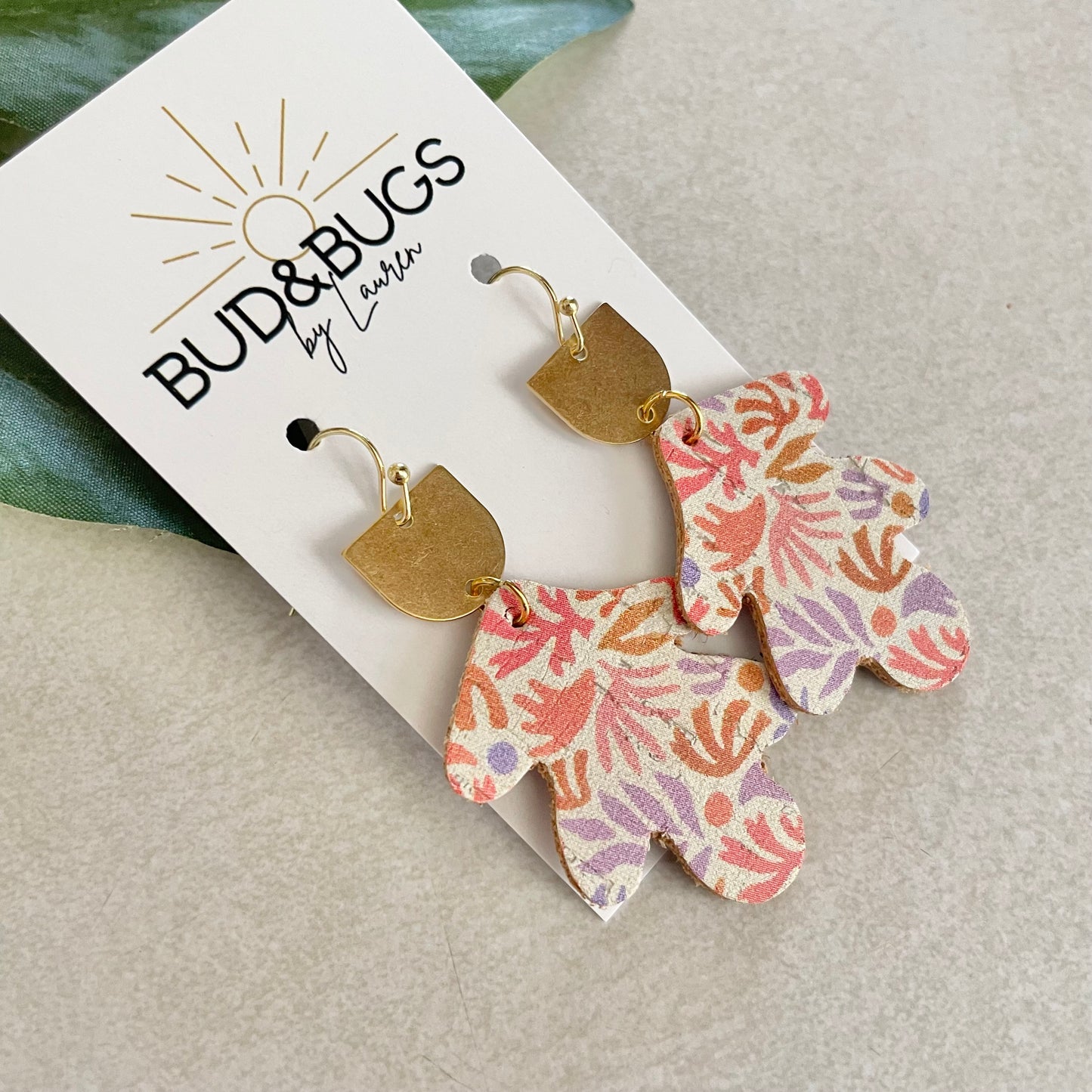 Coral Print Dangles