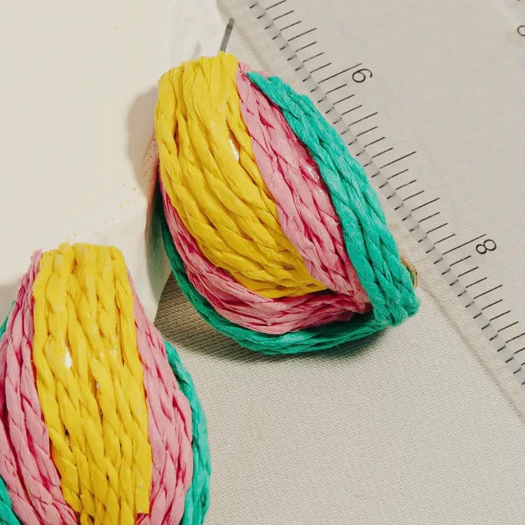 Colorful Woven Stud Earring