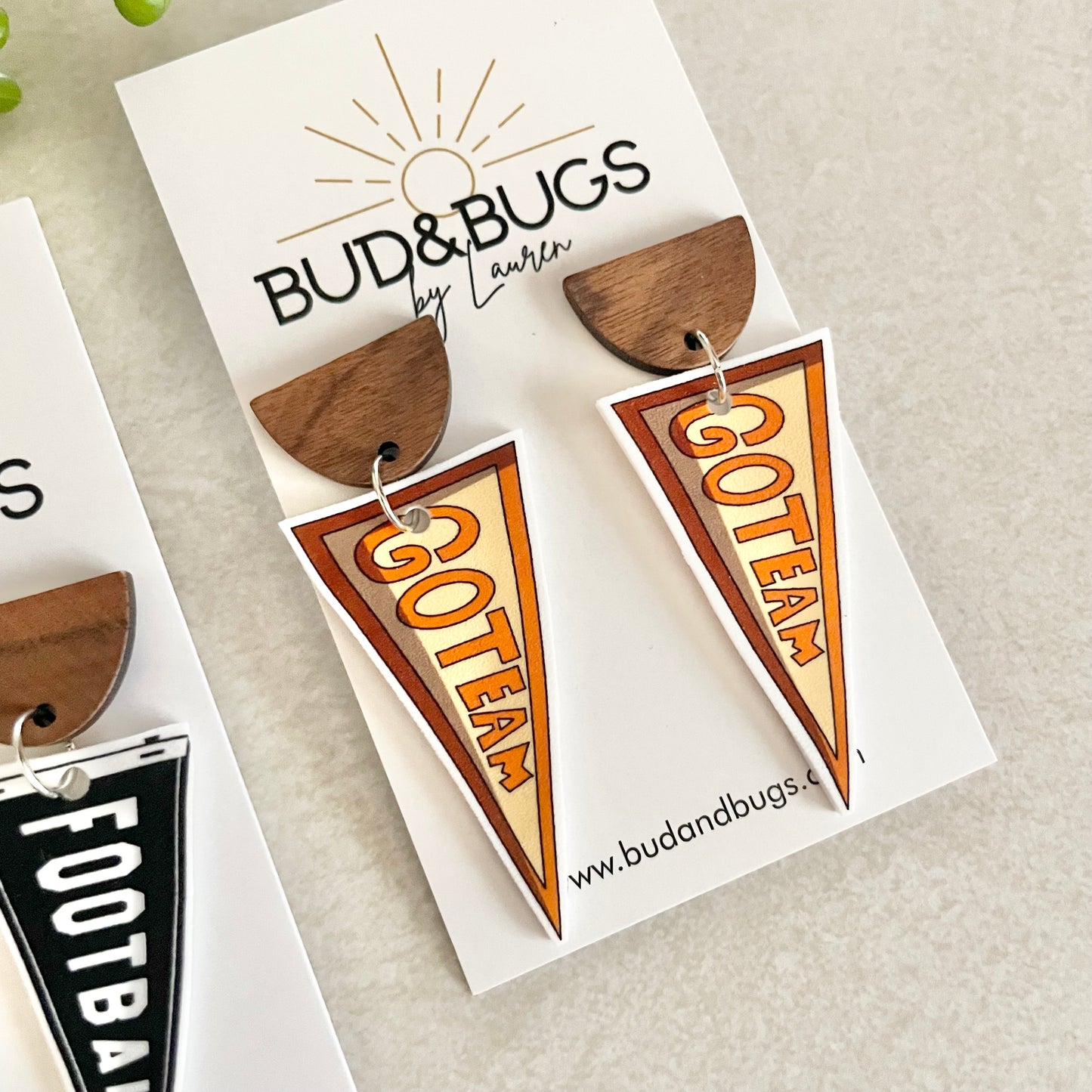 Sport Pennant Drop Earrings