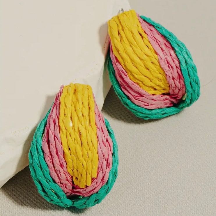 Colorful Woven Stud Earring