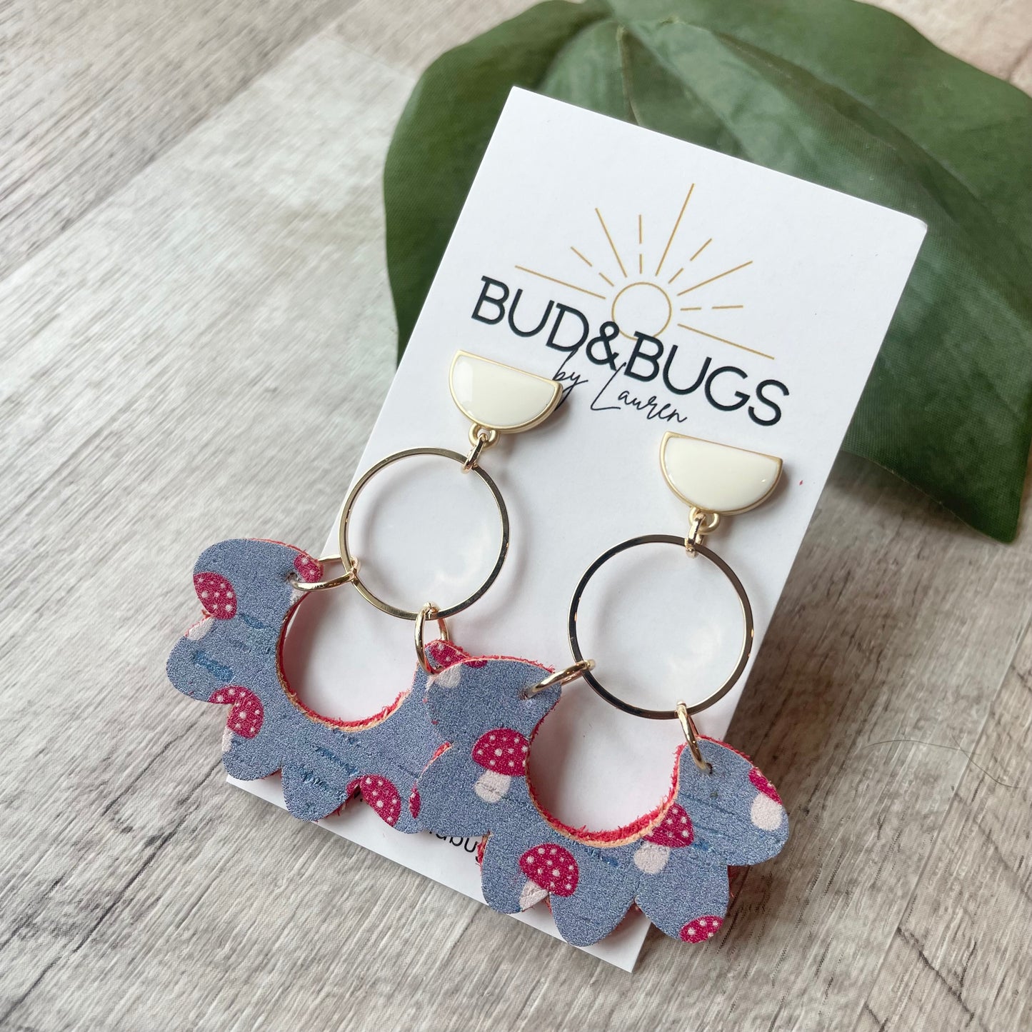 Scalloped Mushroom Drop Earrings