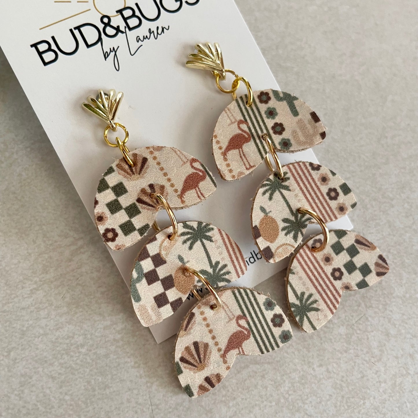 Patterned Beach Drop Earrings
