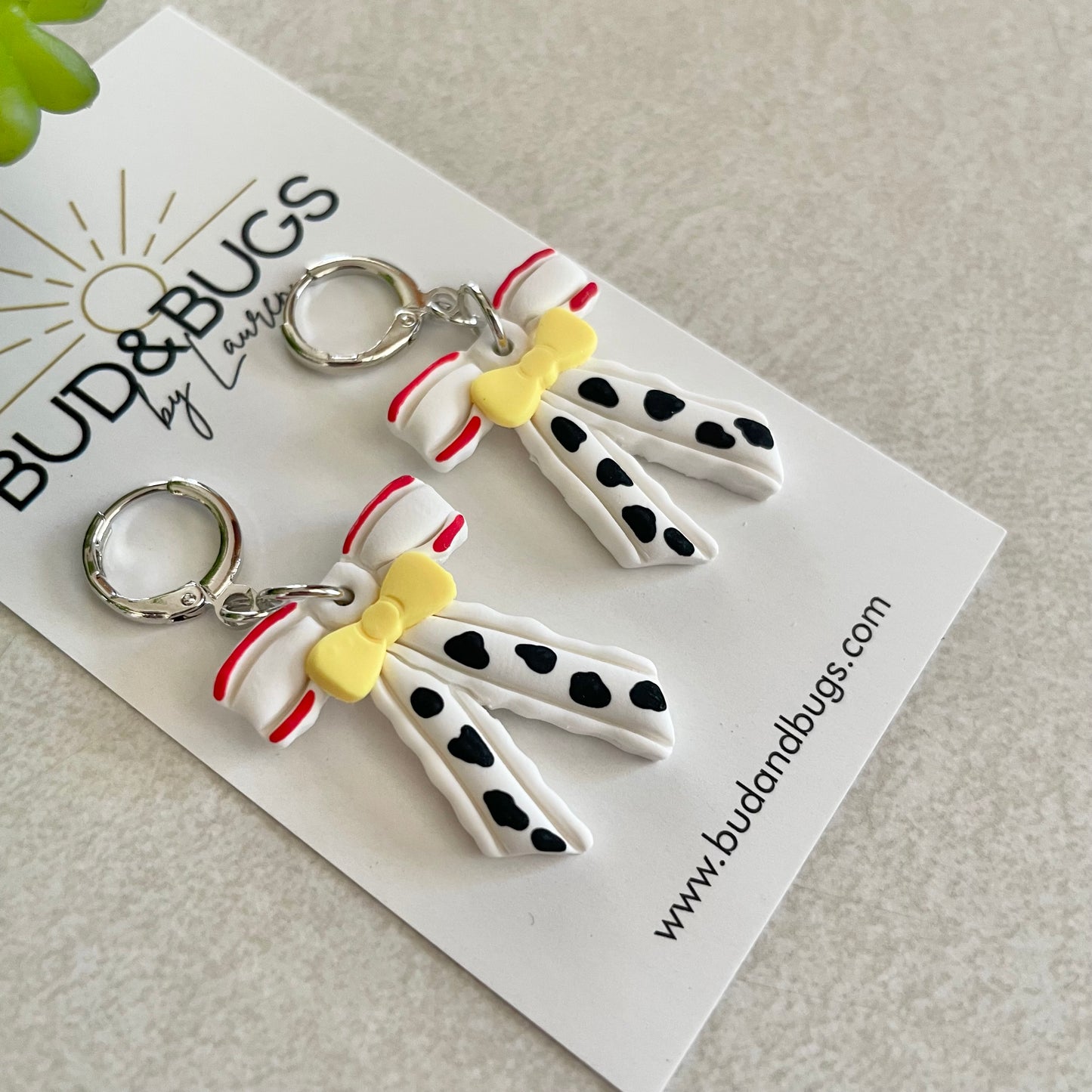 Cowgirl Bow Dangle Huggies