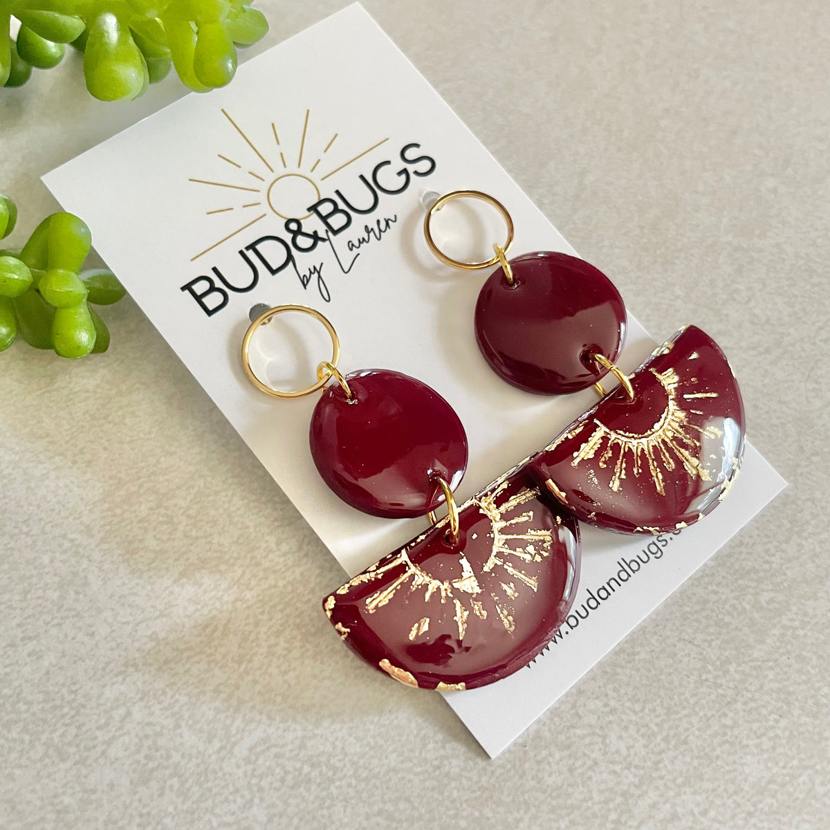 Gold Foil Sunburst Dangles