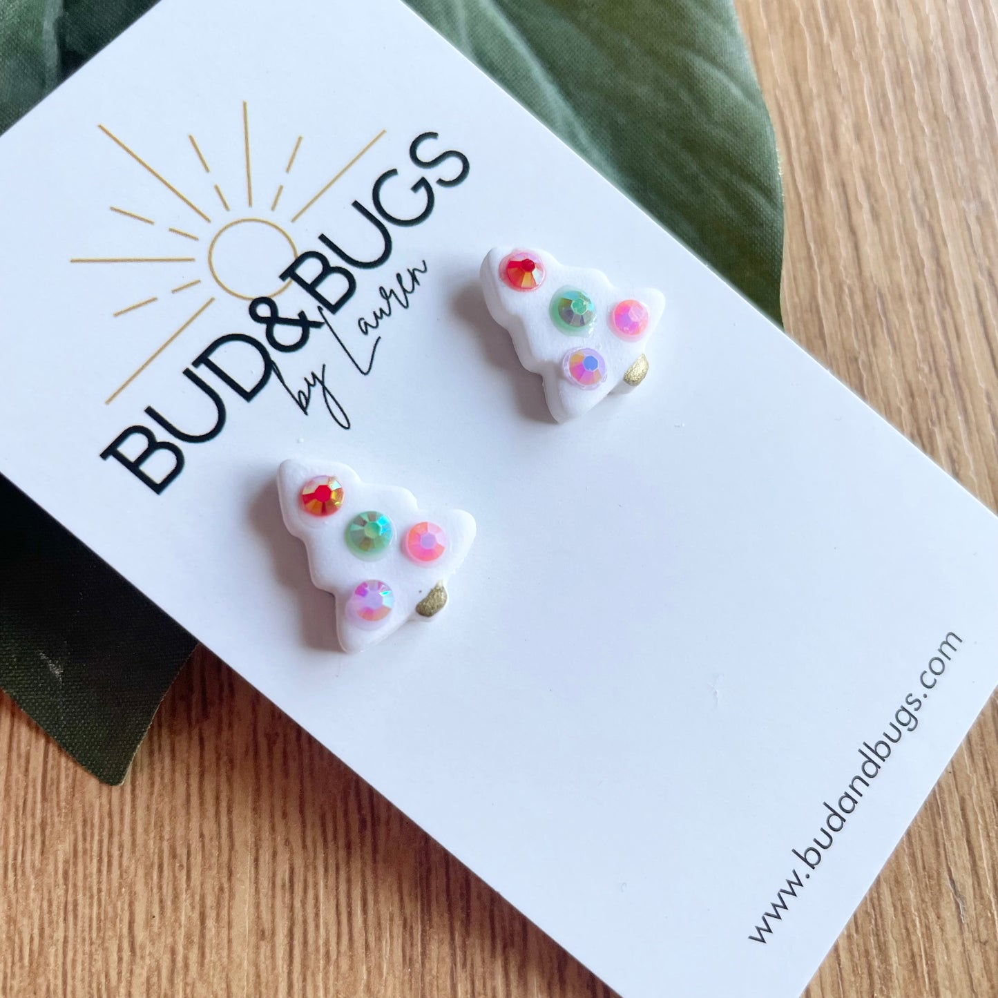 White Christmas Studs