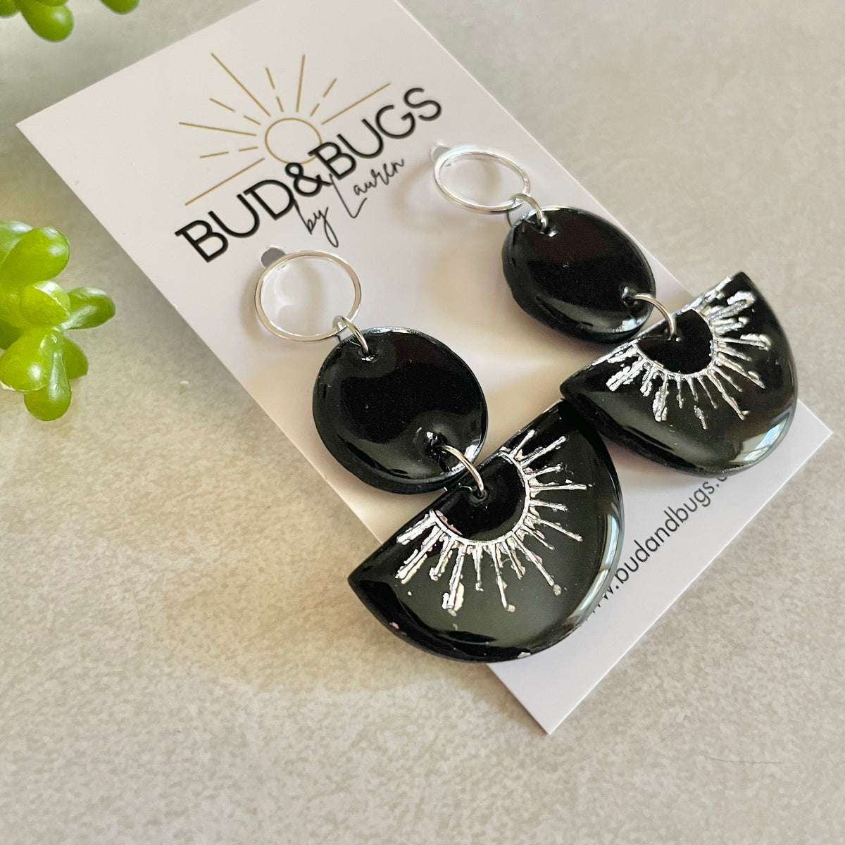 Silver Foil Sunburst Dangles
