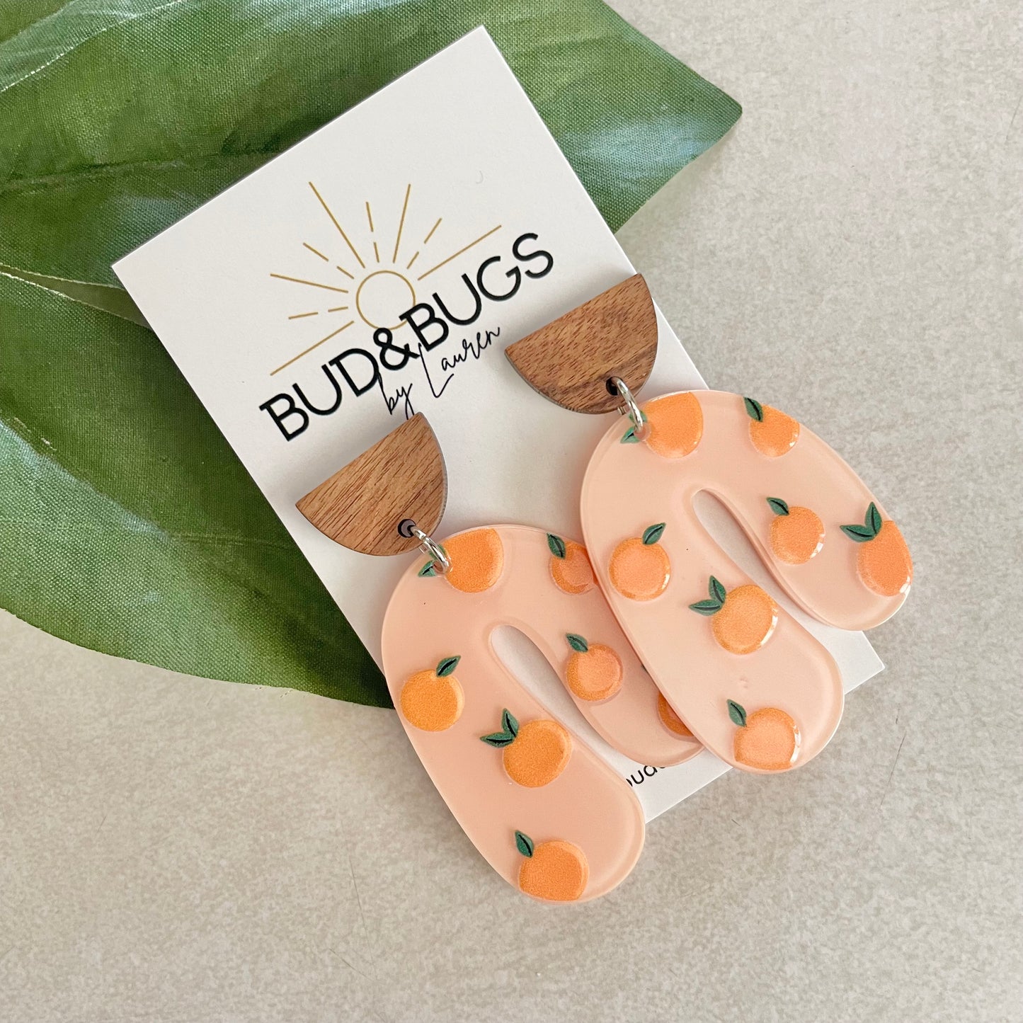 Spring Peach Drop Earrings
