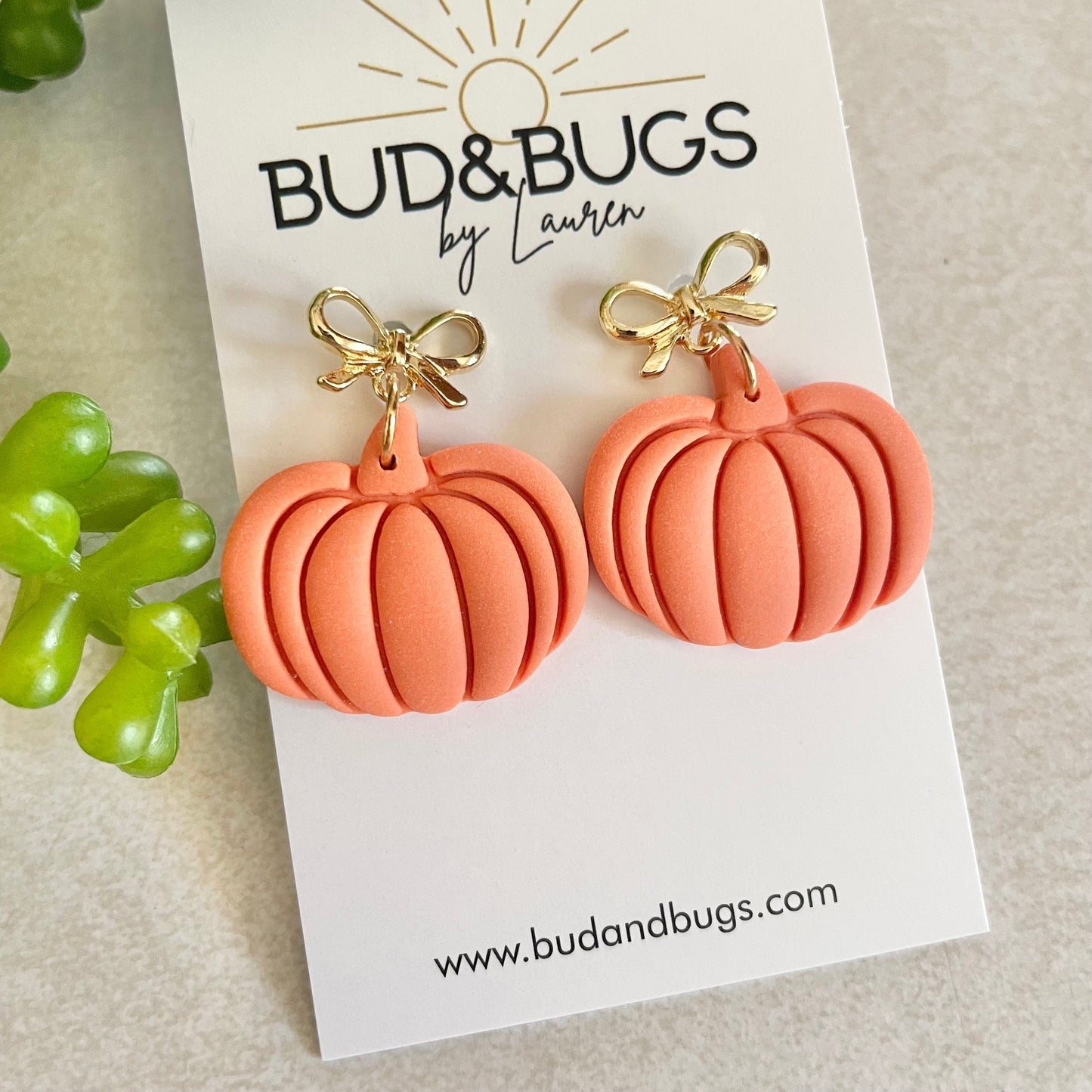 Bow Pumpkin Drop Earrings