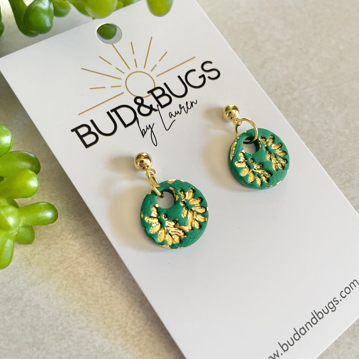 Gold Foil Mini Green Drops