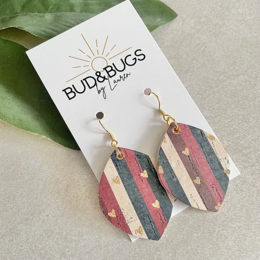 Striped Heart Dangles
