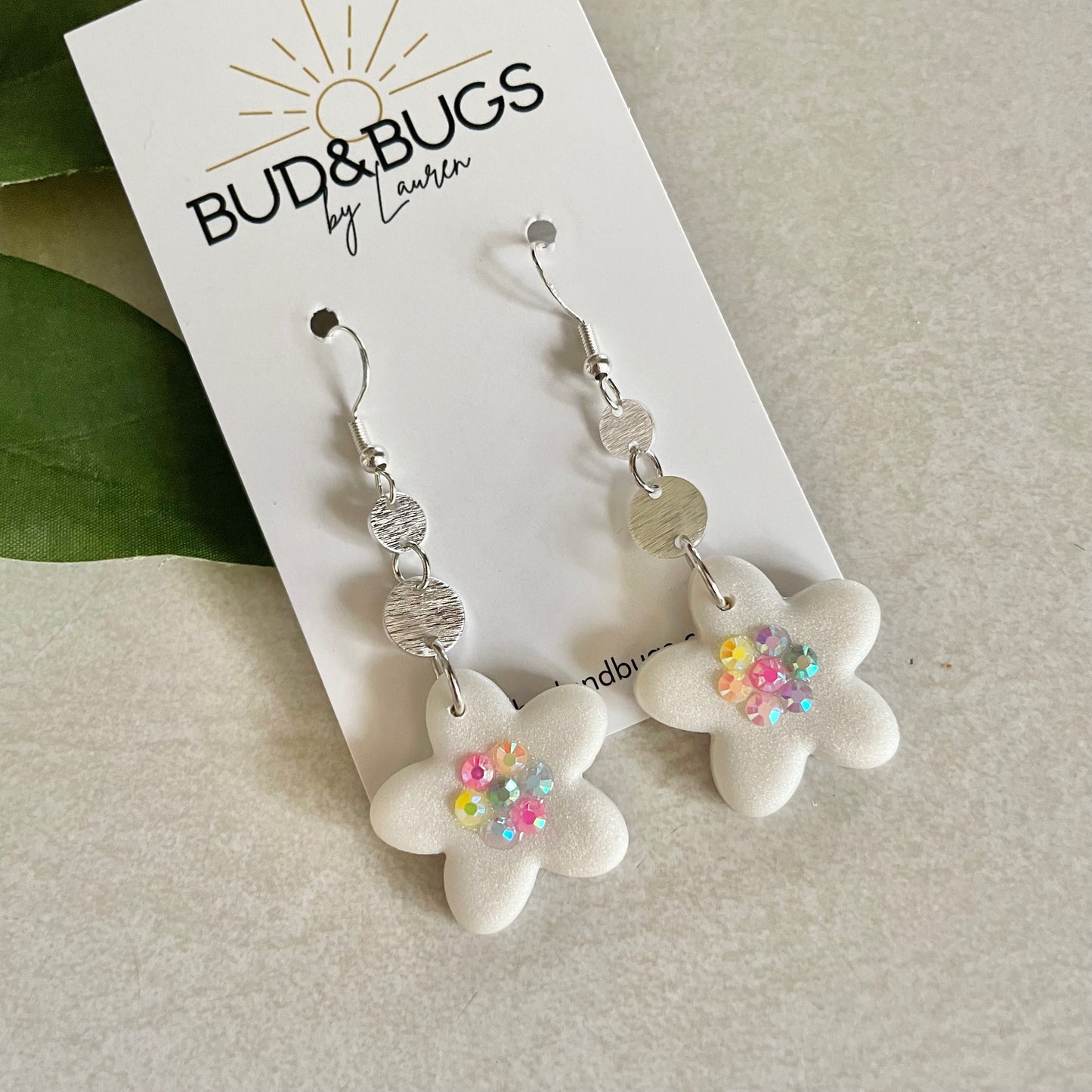 Bejeweled Flower Dangles