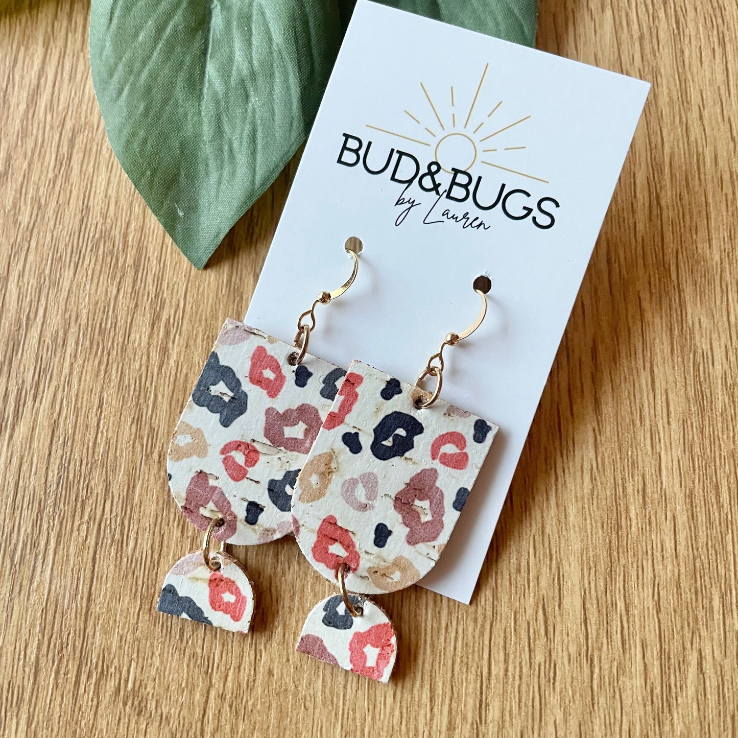Neutral Cheetah Print Dangles
