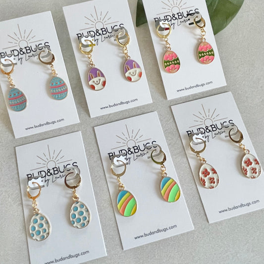 Easter Alloy Charm Huggies