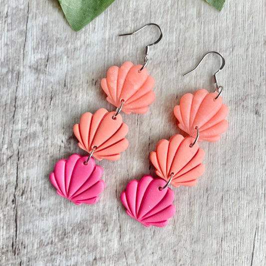 Polymer Clay Shell Dangle Earrings