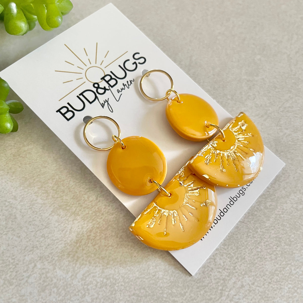 Gold Foil Sunburst Dangles