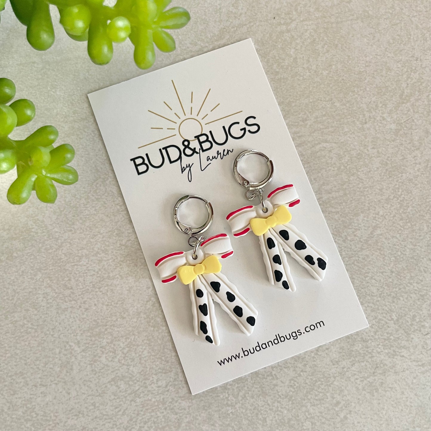 Cowgirl Bow Dangle Huggies