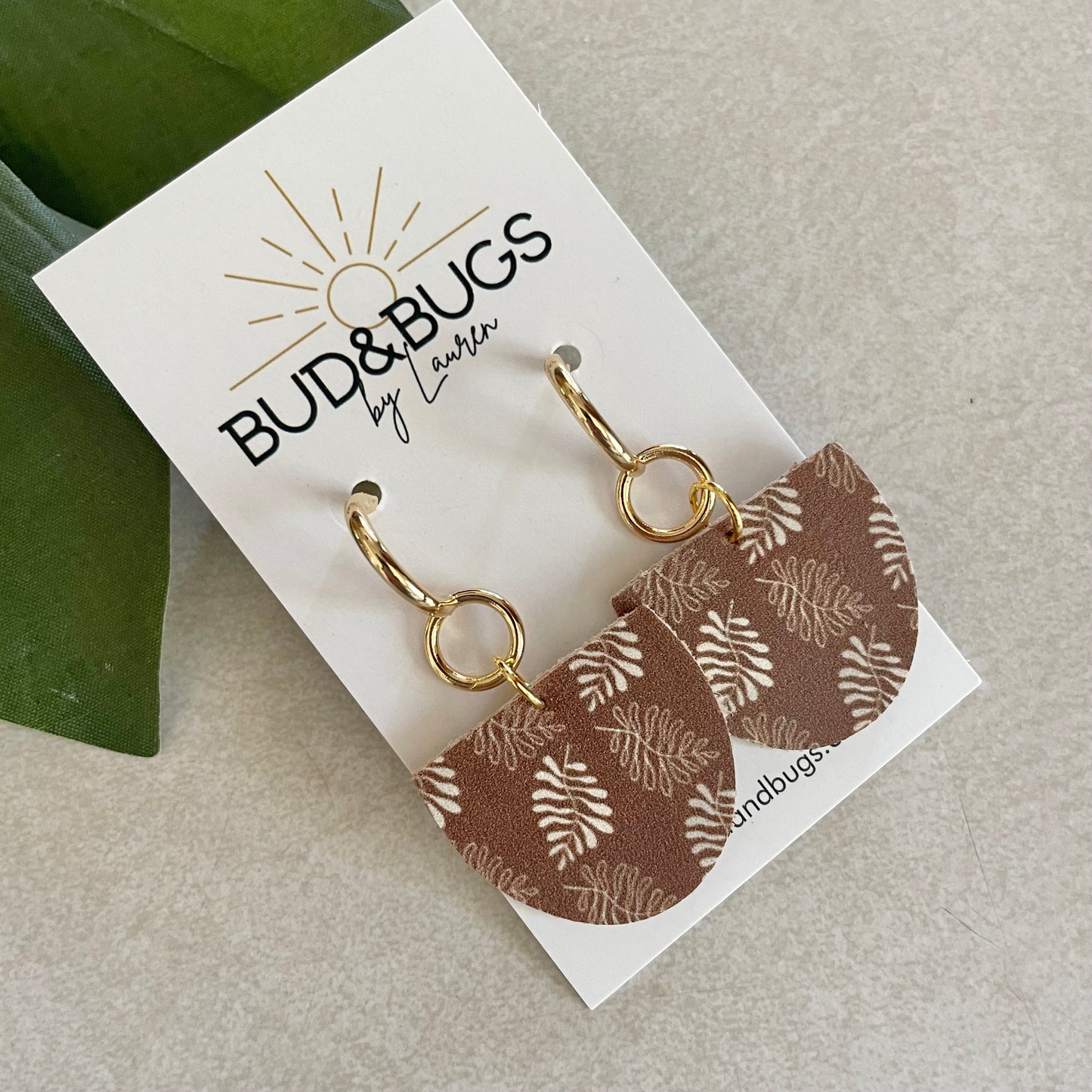 Boho Palm Leaf Drop Earring