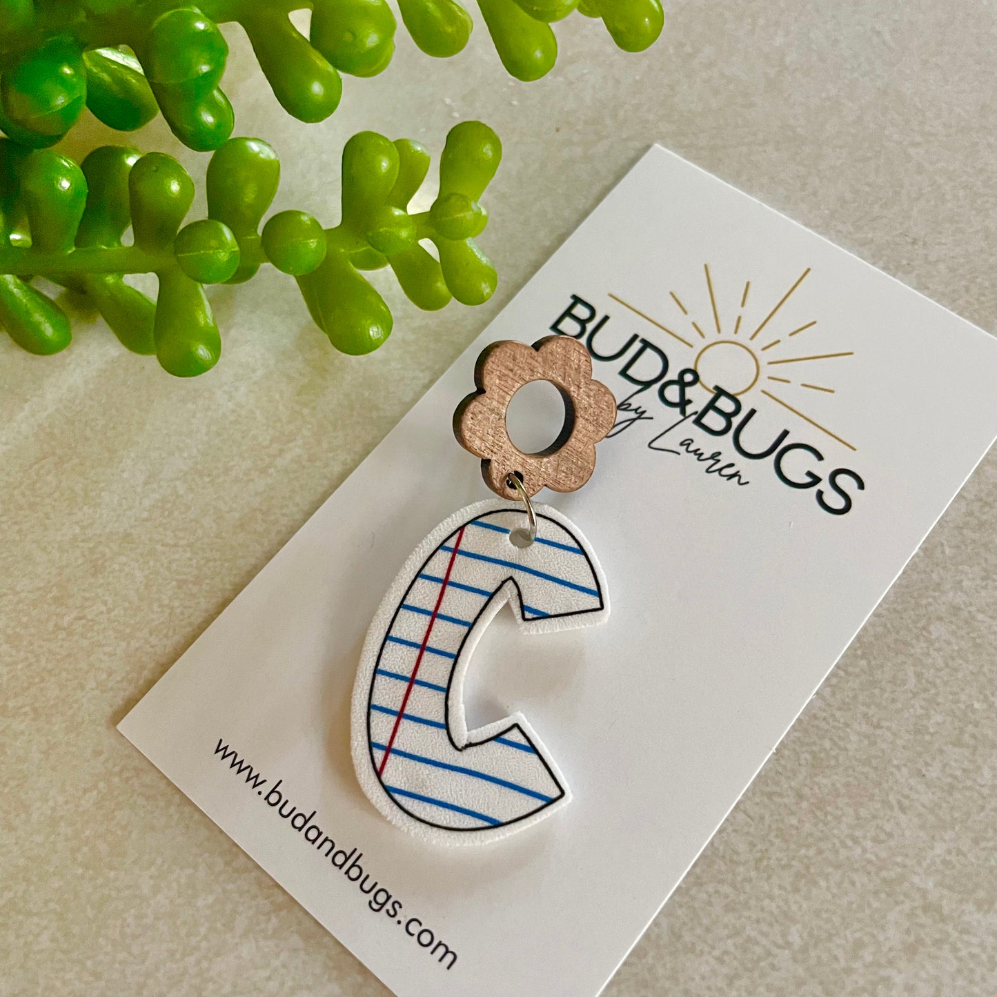 School Inspired Initial Dangles
