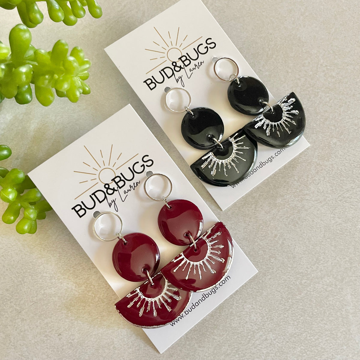 Silver Foil Sunburst Dangles