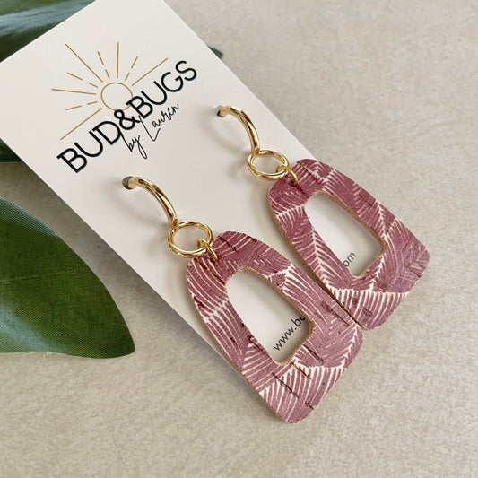 Purple Palm Drop Earrings