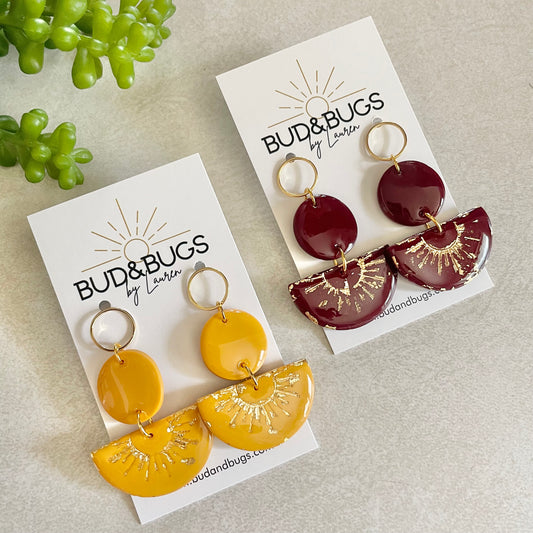Gold Foil Sunburst Dangles