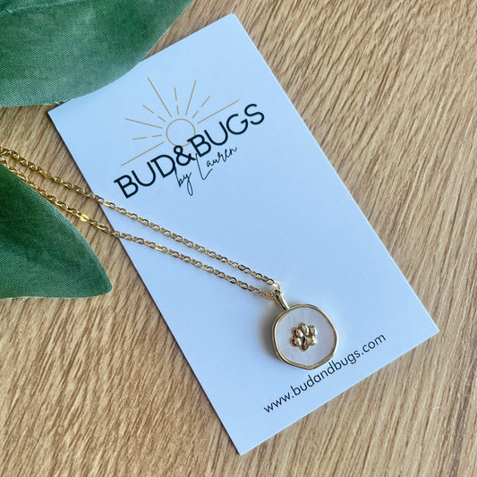 Mother of Pearl Paw Necklace
