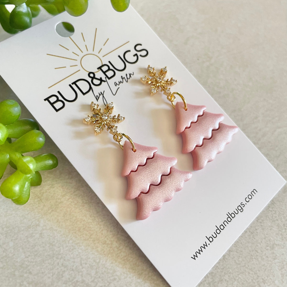 Snowflake Spruce Drop Earrings