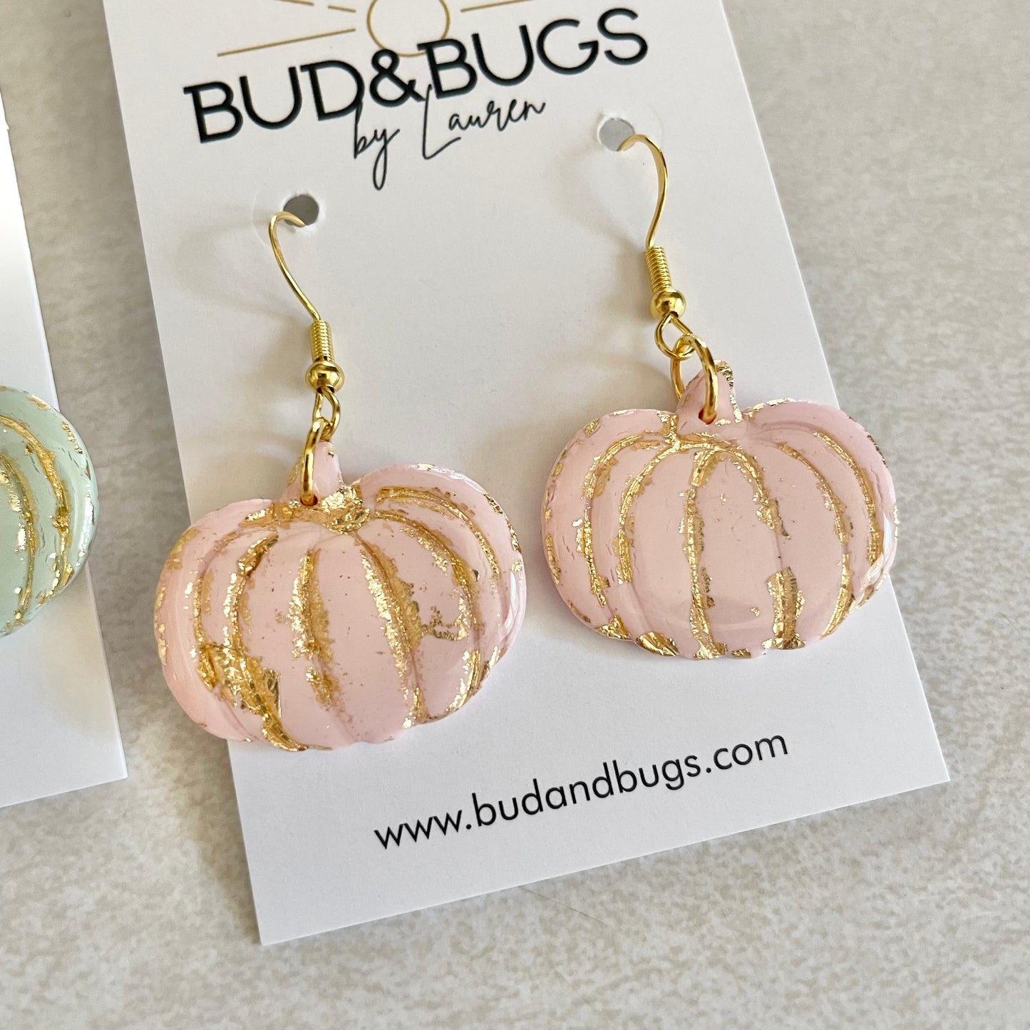 Gold Foil Pumpkin Dangles