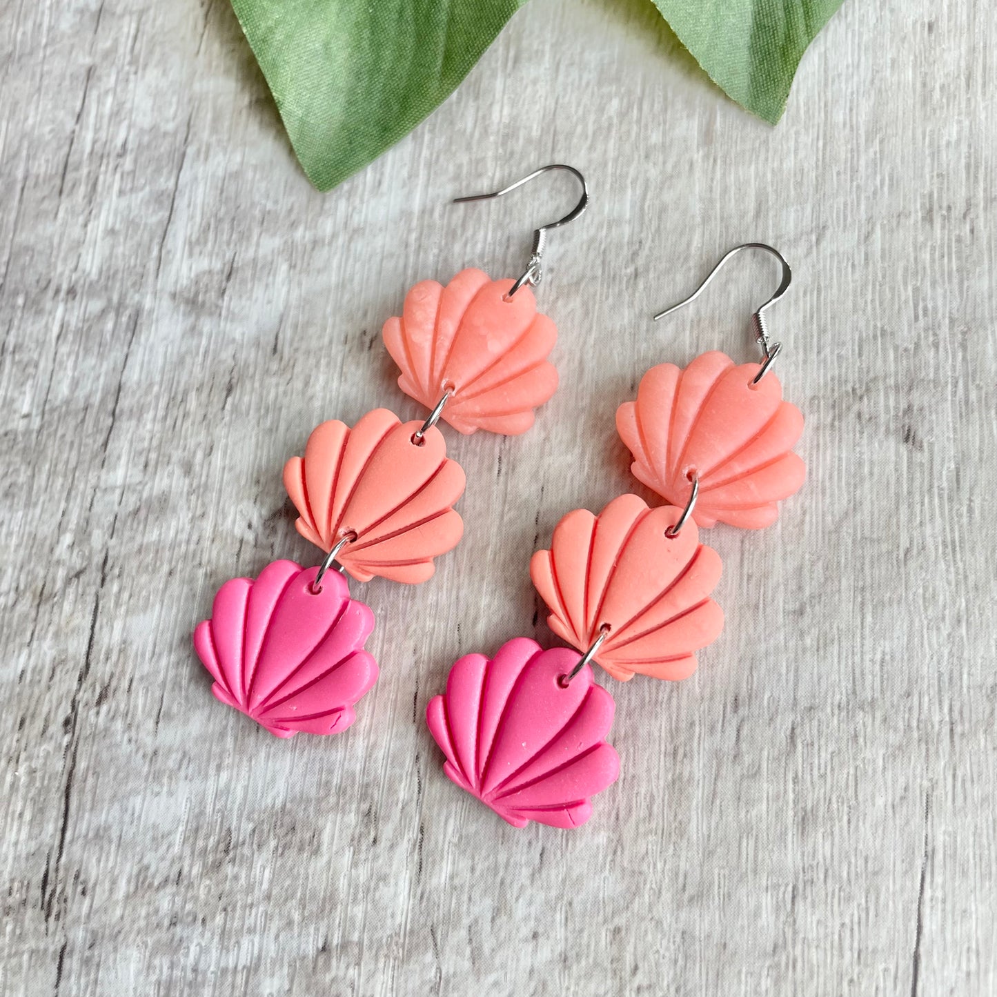 Polymer Clay Shell Dangle Earrings