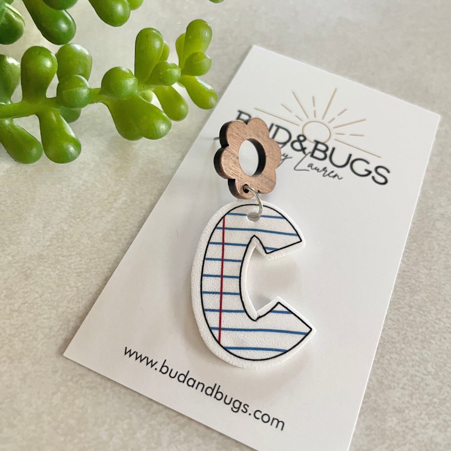 School Inspired Initial Dangles