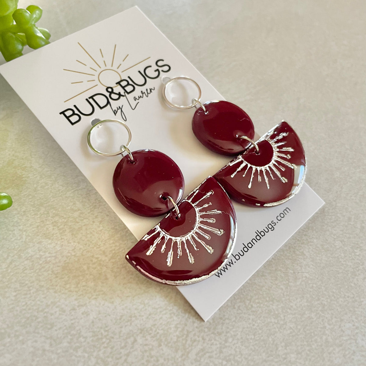 Silver Foil Sunburst Dangles
