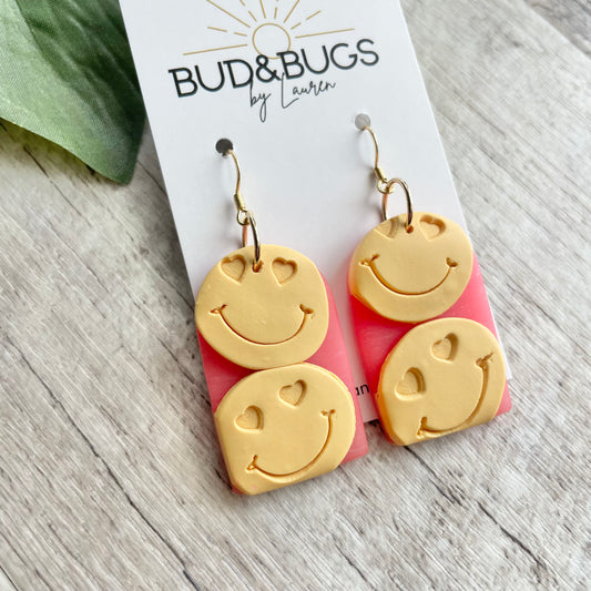 Polymer Clay Smiley Dangles