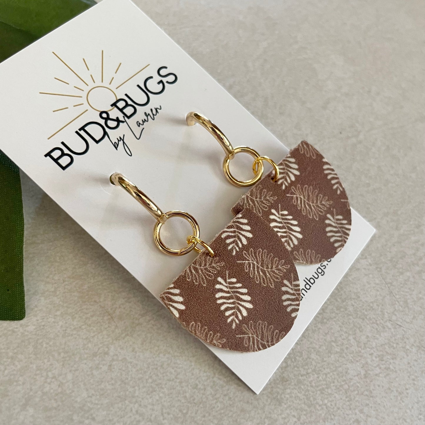 Boho Palm Leaf Drop Earring