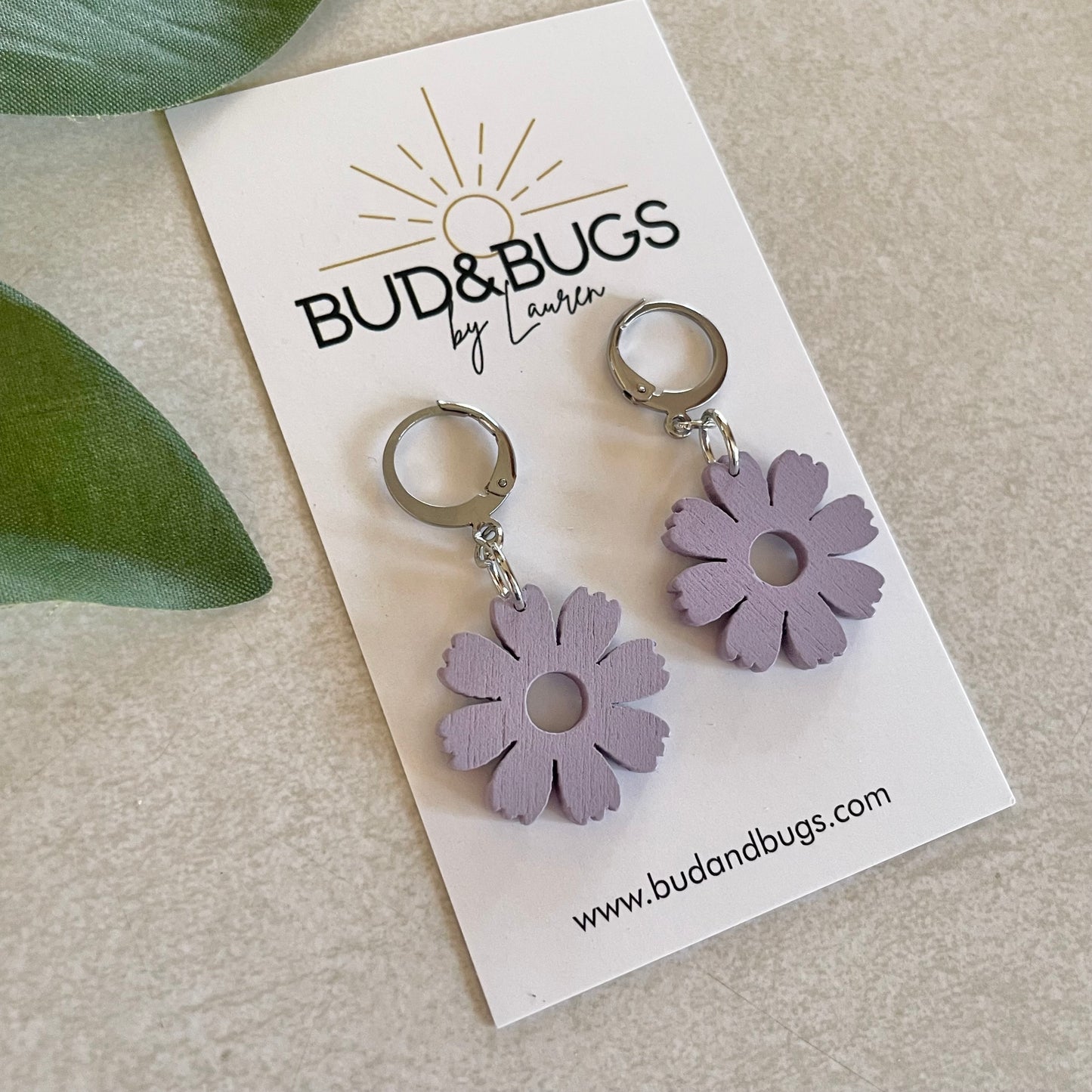Wooden Floral Huggies