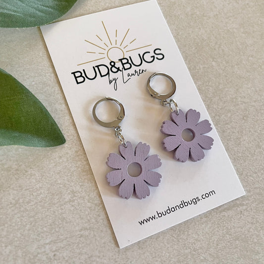 Wooden Floral Huggies