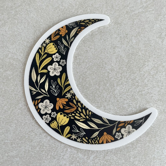 Floral Moon Sticker
