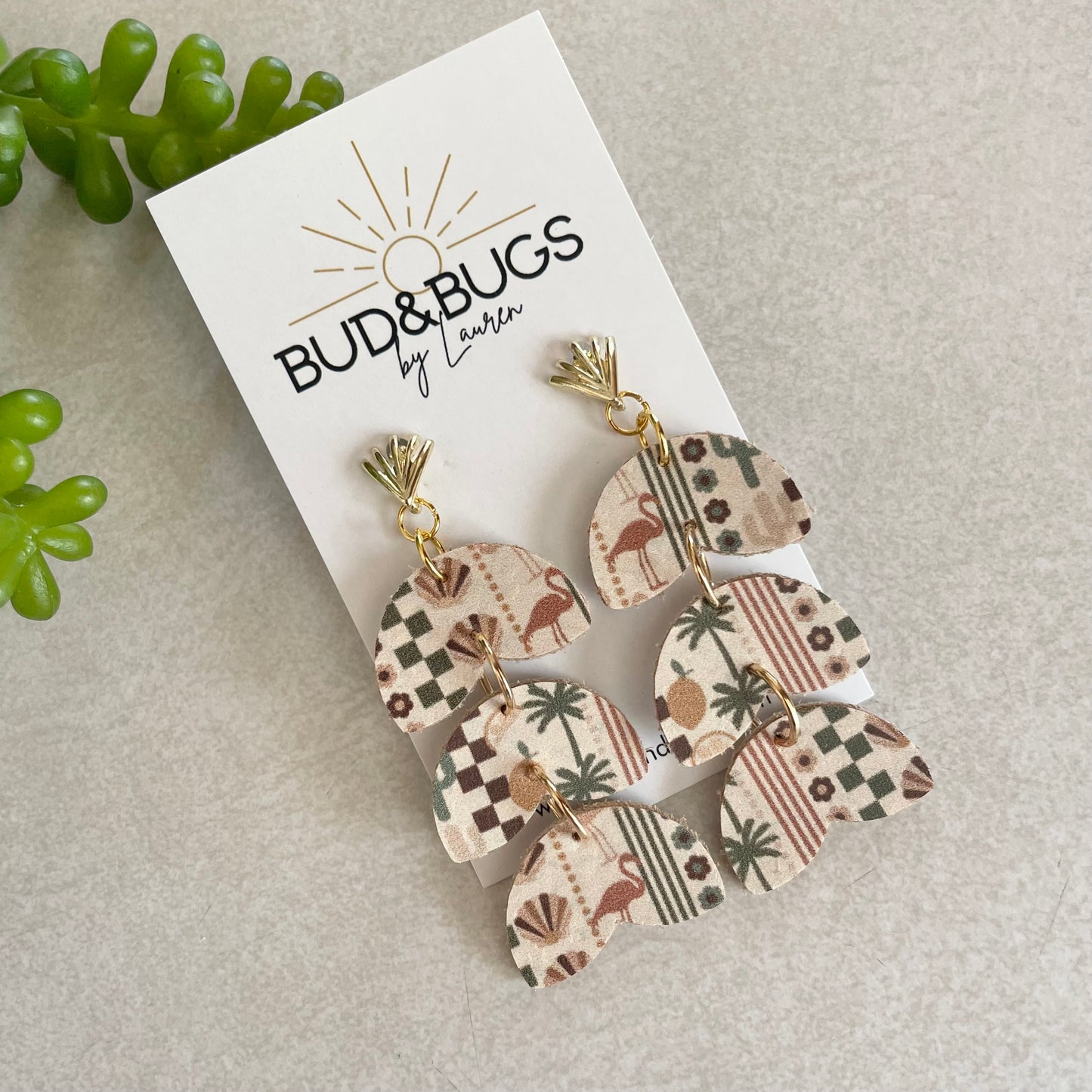 Patterned Beach Drop Earrings