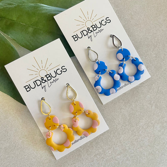 Scalloped Polka Dot Dangles