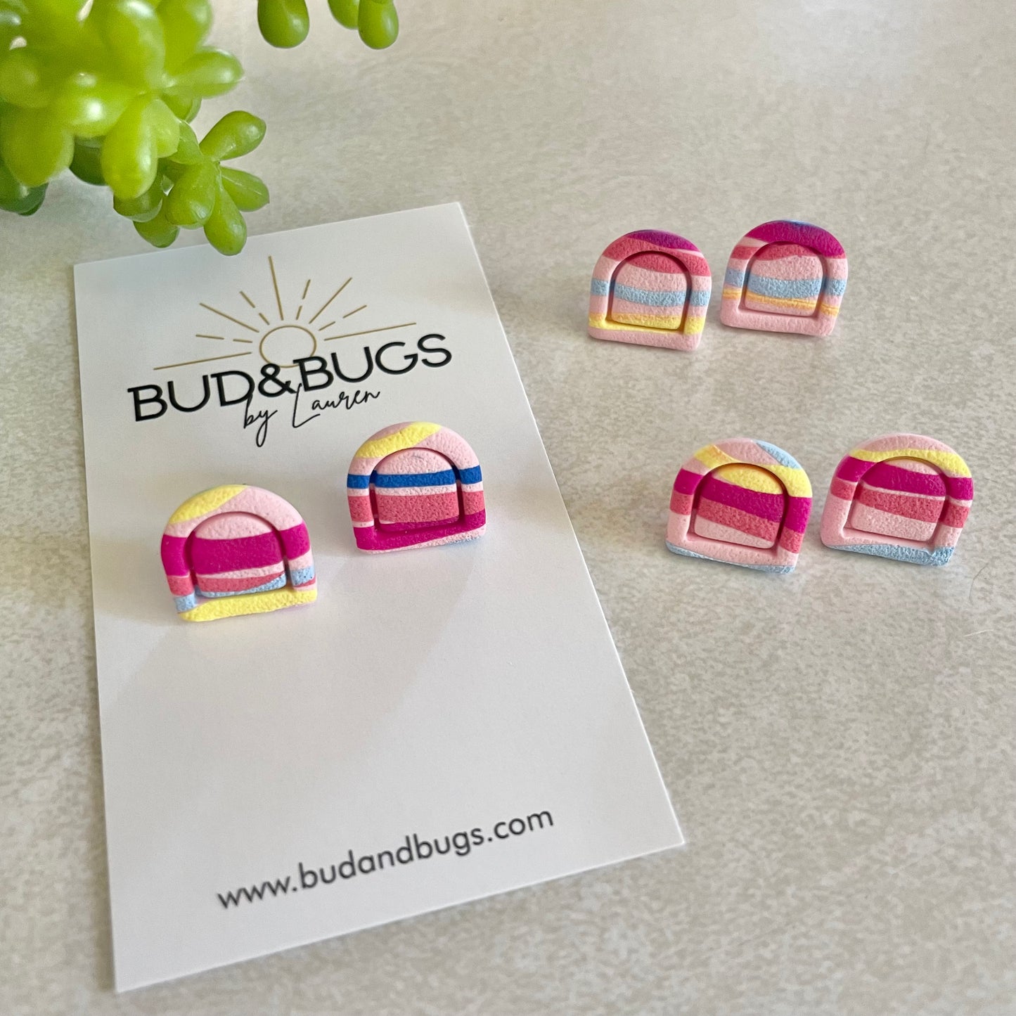 Candy Stripe Stud Earrings