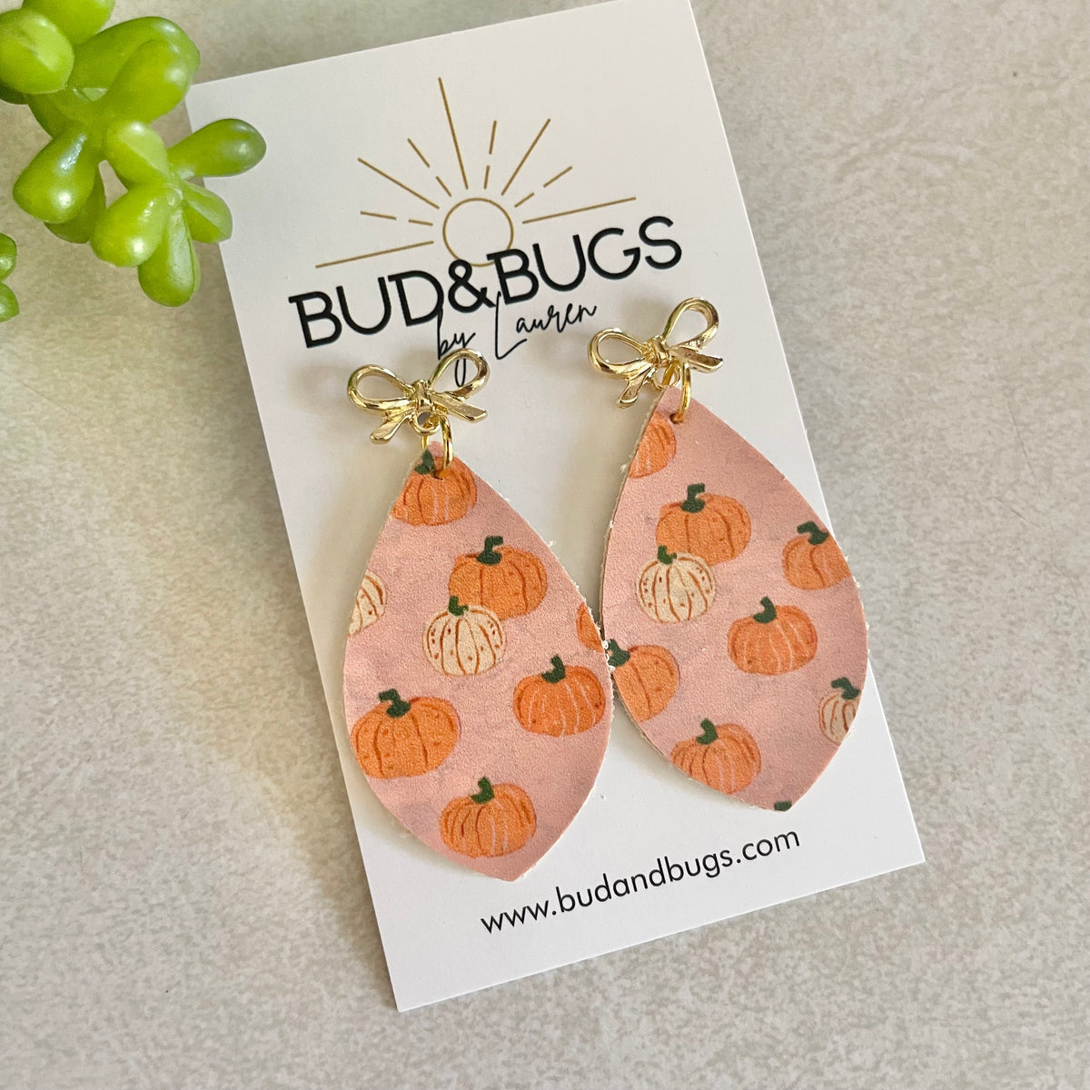 Pumpkin Bow Drop Earrings