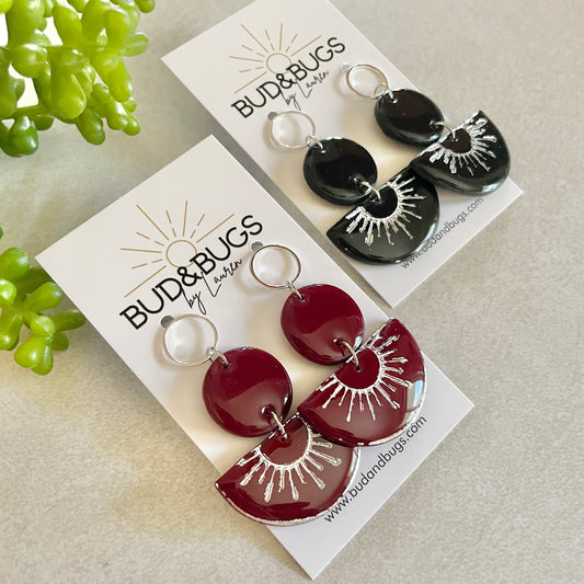 Silver Foil Sunburst Dangles