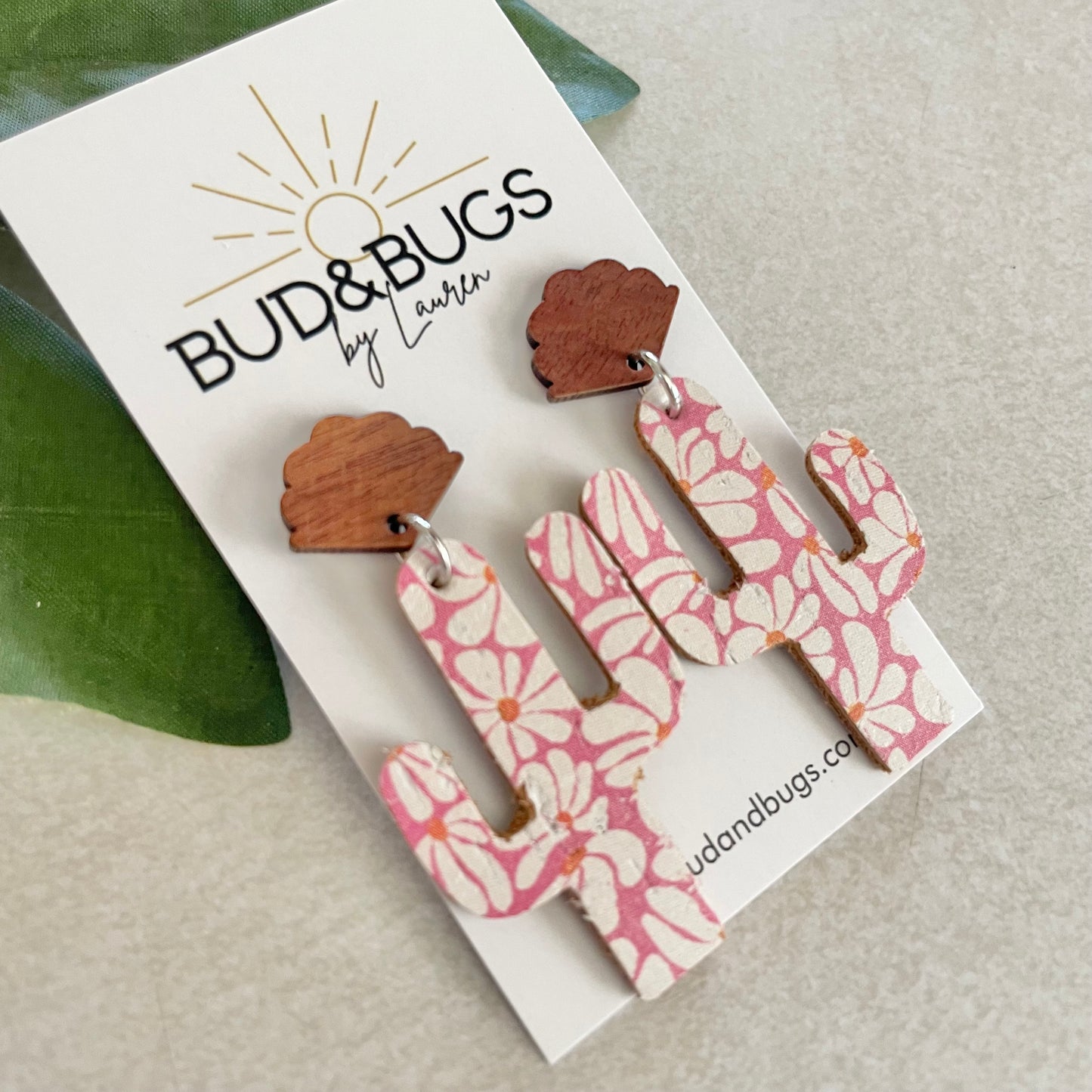 Floral Cacti Drop Earrings