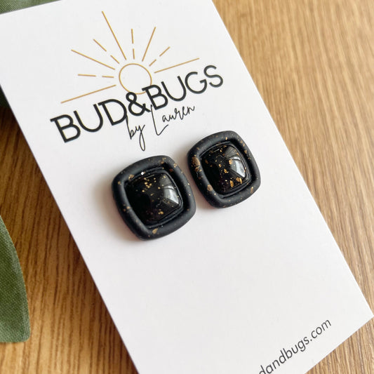Black Stud with Gold Accent