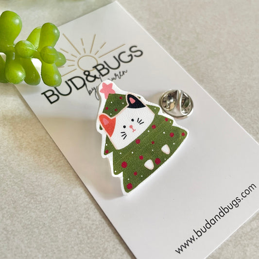 Cat-mas Tree Pin