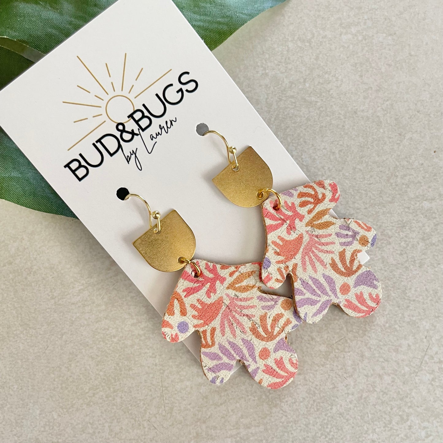 Coral Print Dangles