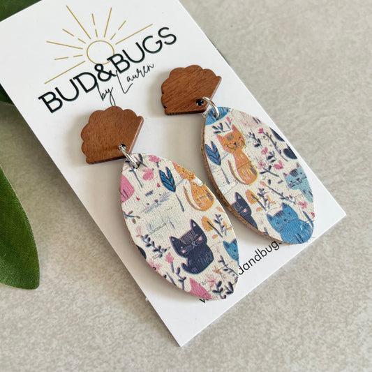 Happy Kitty Drop Earrings