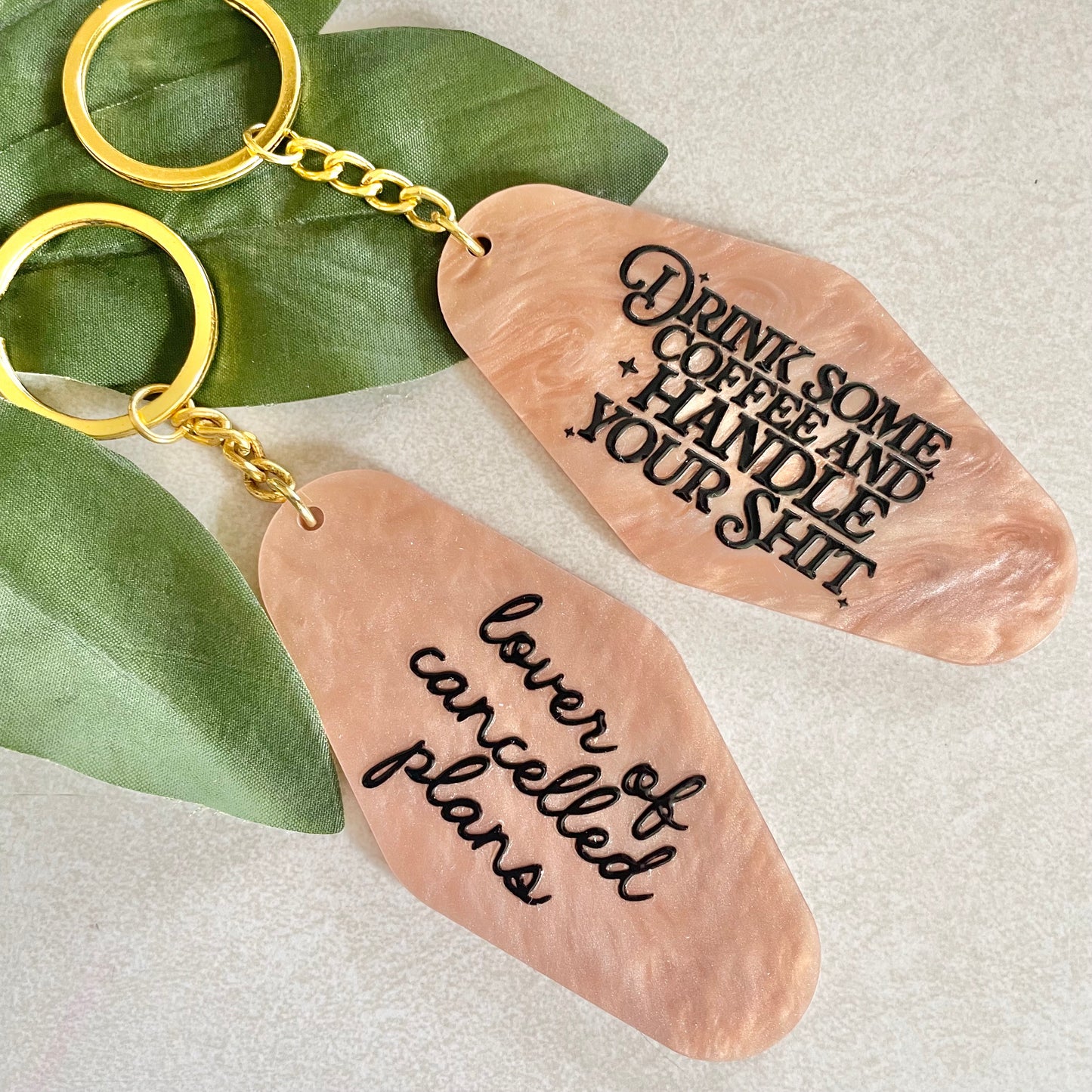Peach Acrylic Keychains