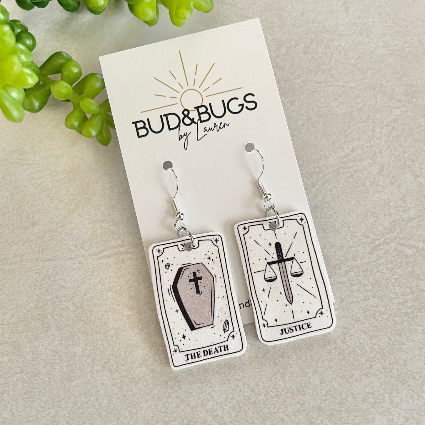 Death & Justice Tarot Dangles