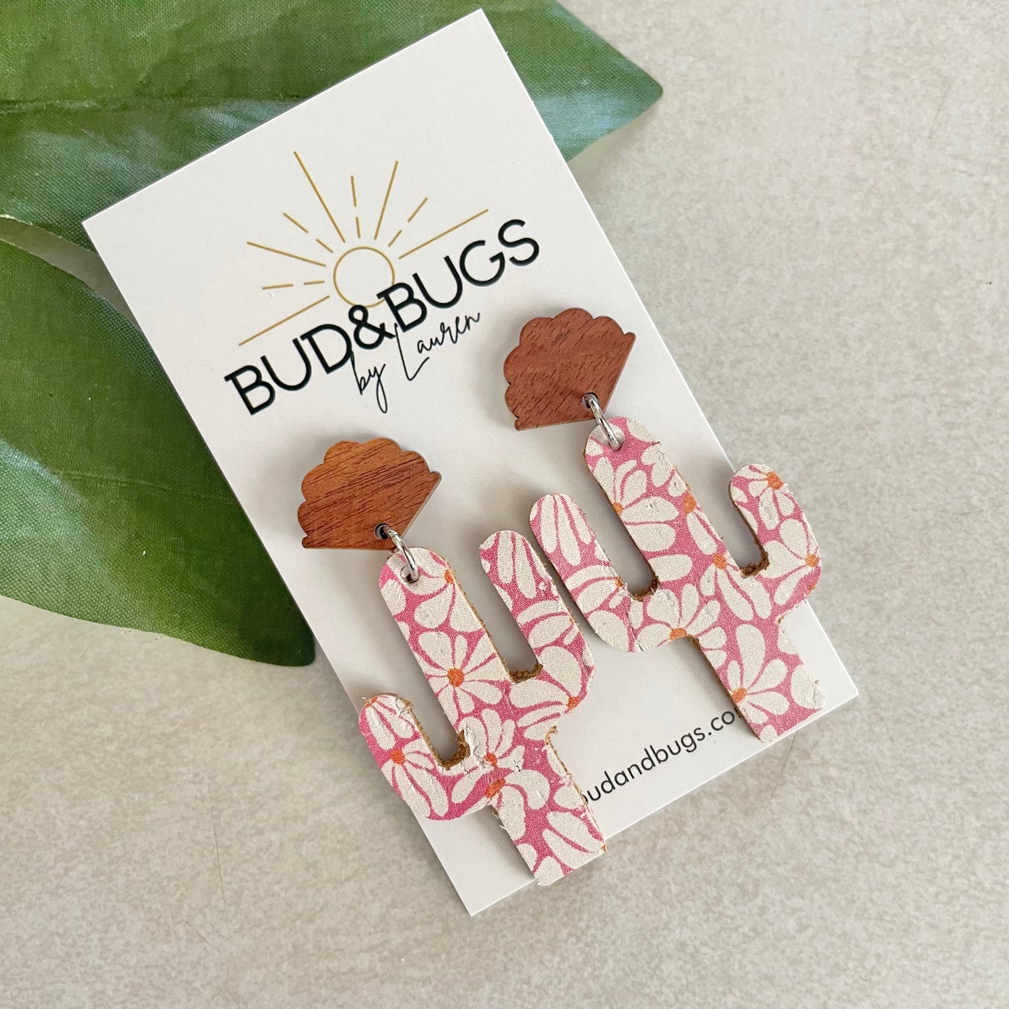 Floral Cacti Drop Earrings