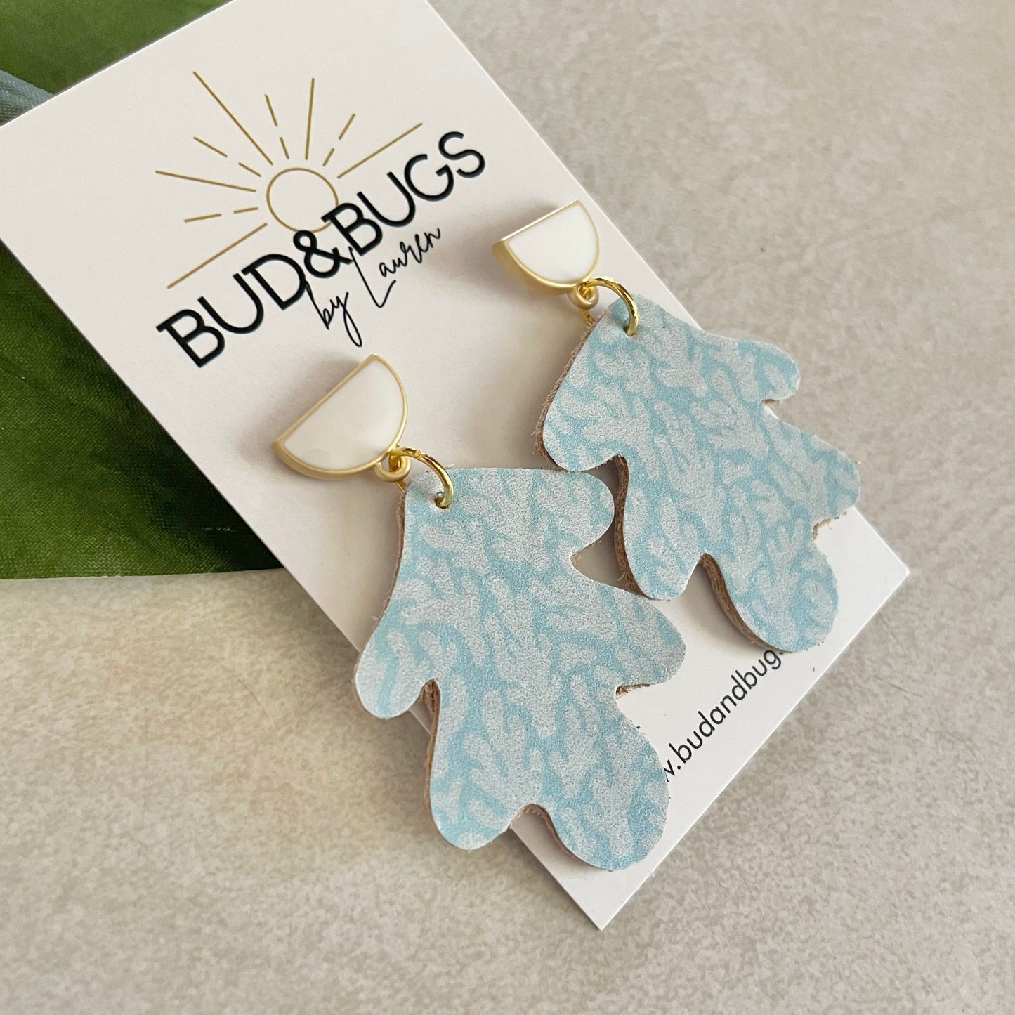 Blue Coral & Pearl Drop Earrings